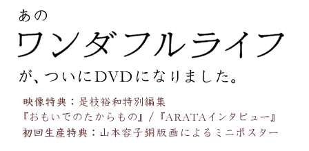 あの『ワンダフルライフ』が、ついにDVDになりました。